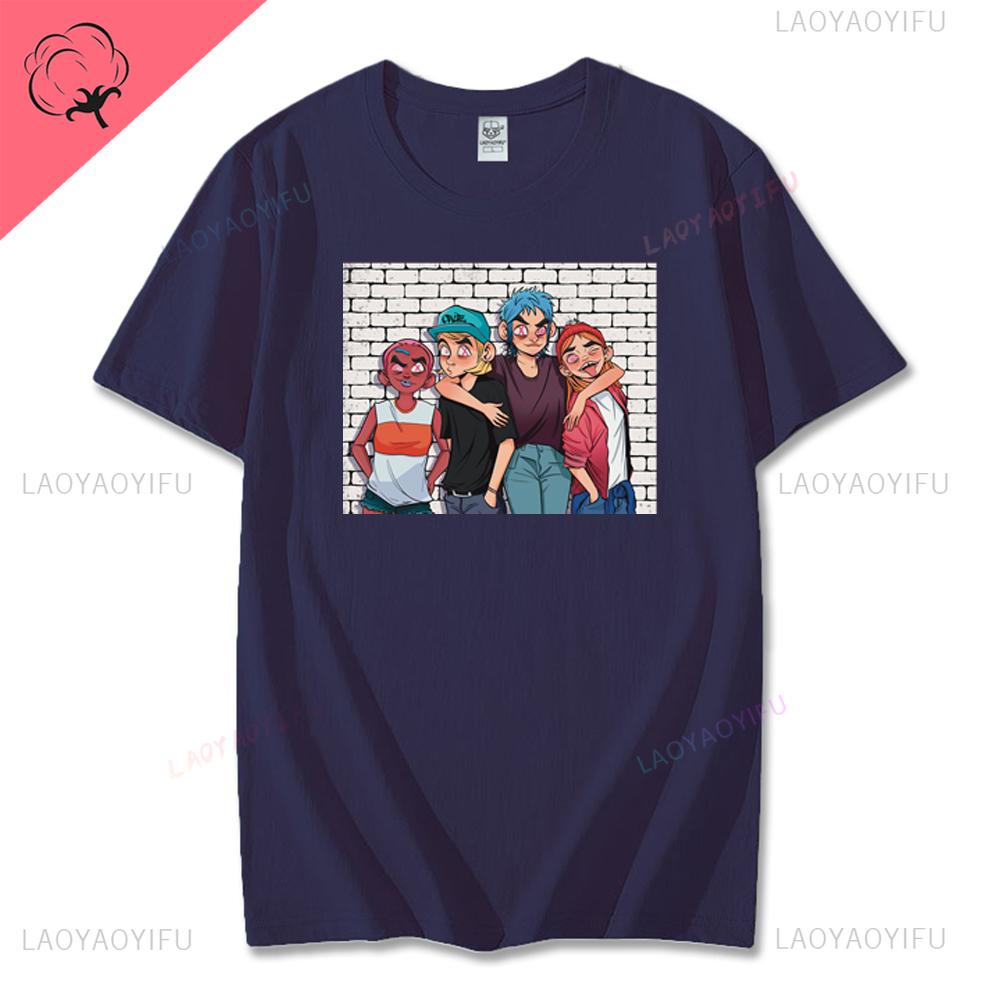 Vintage Music Band Gorillaz PUNK ROCK Printed T Shirt Men Women Summer 90s Oneck Cotton Short Sleeve Tshirts Y2K Clothing Tee