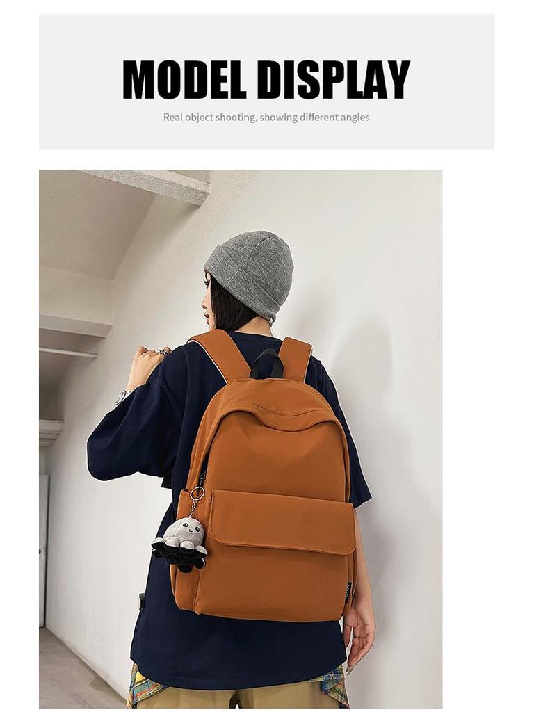 Mochila Leve de Grande Capacidade Unissex para Estudantes: Cor Sólida Simples, Cabe em Laptops, Perfeito para a Faculdade e o Ensino Médio.