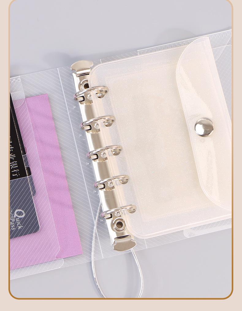 M5 Transparent Twill Loose-Leaf Binder Diary with Removable Five-Hole Strap