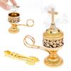 Incense Burner with Tweezer Polished Metal Incense Holder Aromatherapy Fragrance Ornament Ideal for Aromatherapy Yoga and Spa 7