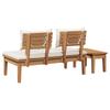 Garden Bench and Table Set 2 Pcs Cream and Brown Solid Teak Wood