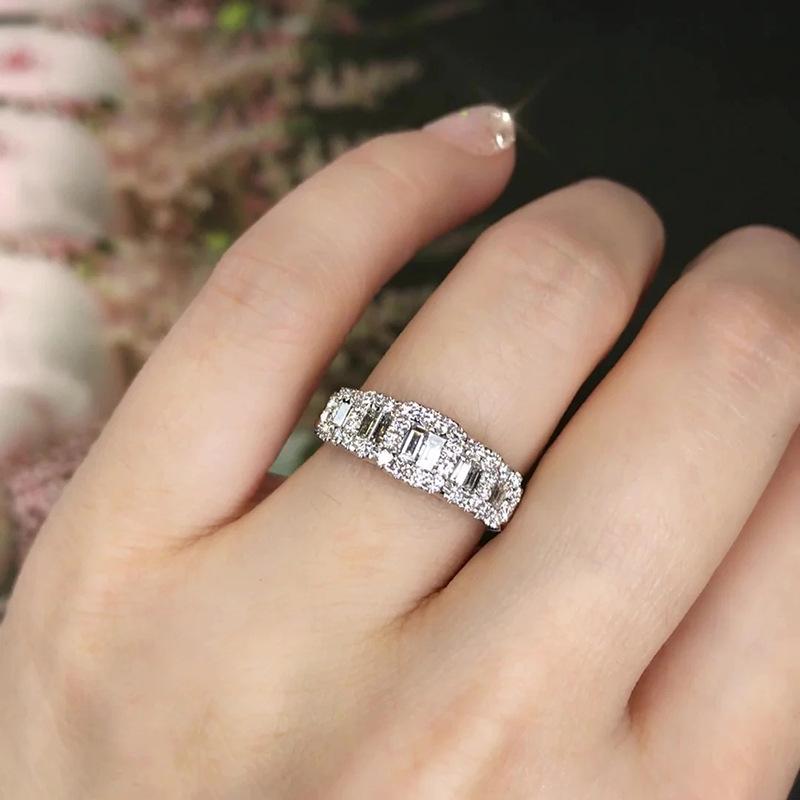 Exquisite High-End Ring, Daily Versatile Geometric Wedding Ring, Engagement Proposal Prop Female Ring