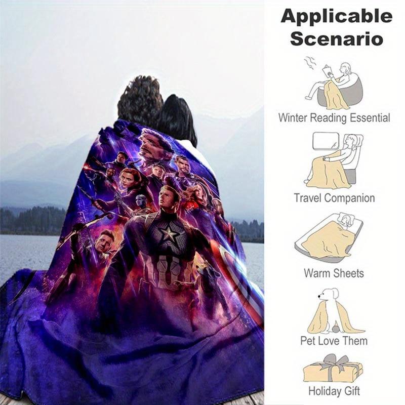 1pc Avengers Printing Blanket - Soft, All-Season Throw for Living Room, Bedroom,Personalized Gift with Adorable Cartoon Design