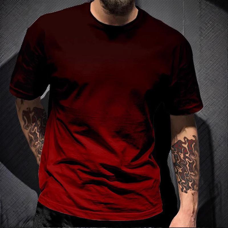 Men's Summer Loose Short Sleeved 3D Digital Printed Round Neck Men's T-shirt Short Sleeved Top Shirt