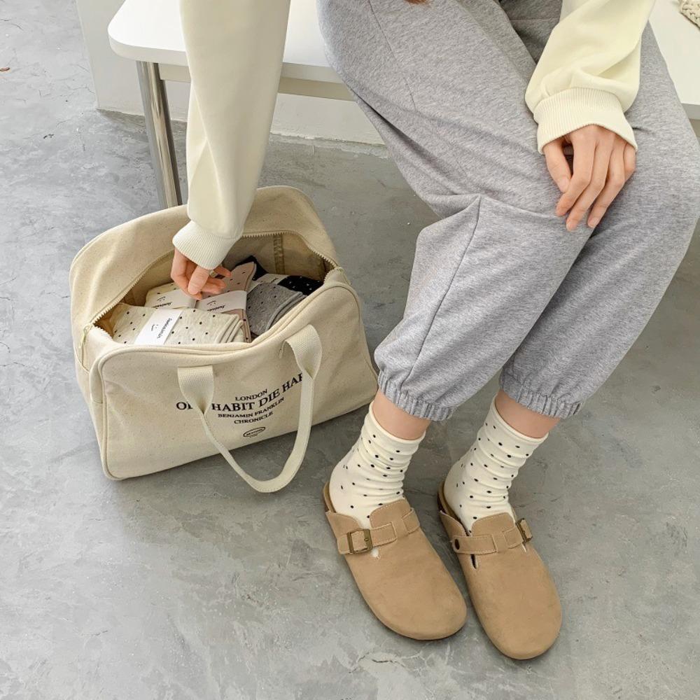 Sweat Absorbent Mid-Tube Socks Curled-edge Women's Socks Soft Polka Dot Socks  Summer