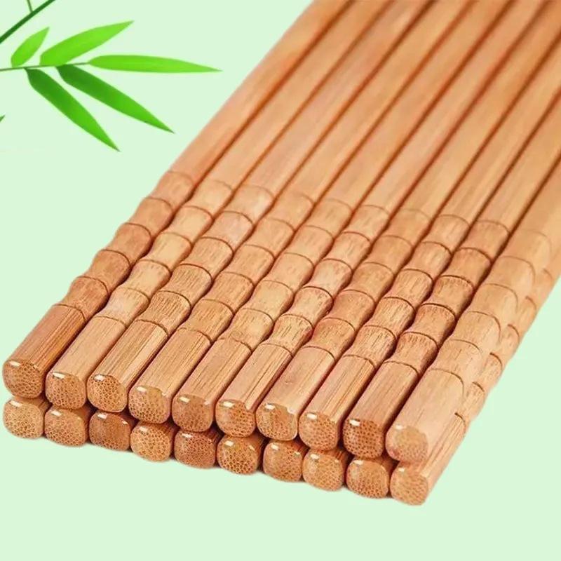 10 Pairs Biodegradable Bamboo Chopsticks Reusable Natural Tableware for Sushi Noodle Zero Waste Home Daily Dining