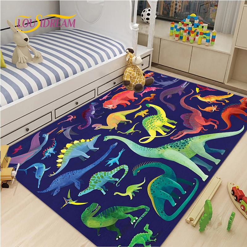 Cute Cartoon Dinosaur Carpet for Living Room Bedroom Rugs Kitchen Kids Door Unslip Floor Mat Birthday gift photography props Rug