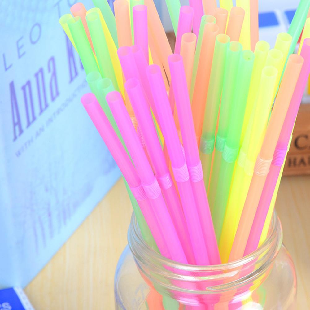 100pcs Tropical Umbrella Straws Mix Color Disposable Plastic Drinking Straw Cocktail Juice Hawaii Beach for Party Decoration