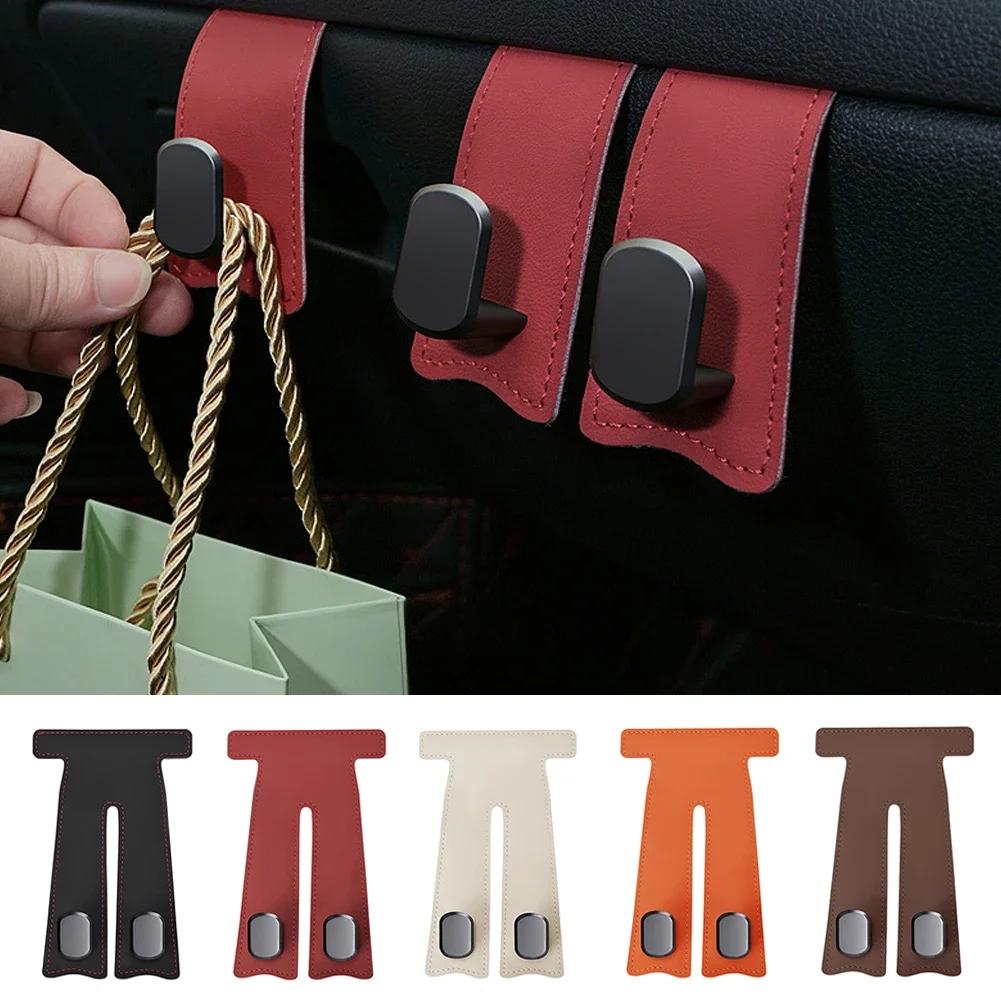 Universal Car Passenger Glove Box Hidden Hooks Purse Bag Suede Leather Hanger Hat Holder Interior Storage Auto Hook Accessories