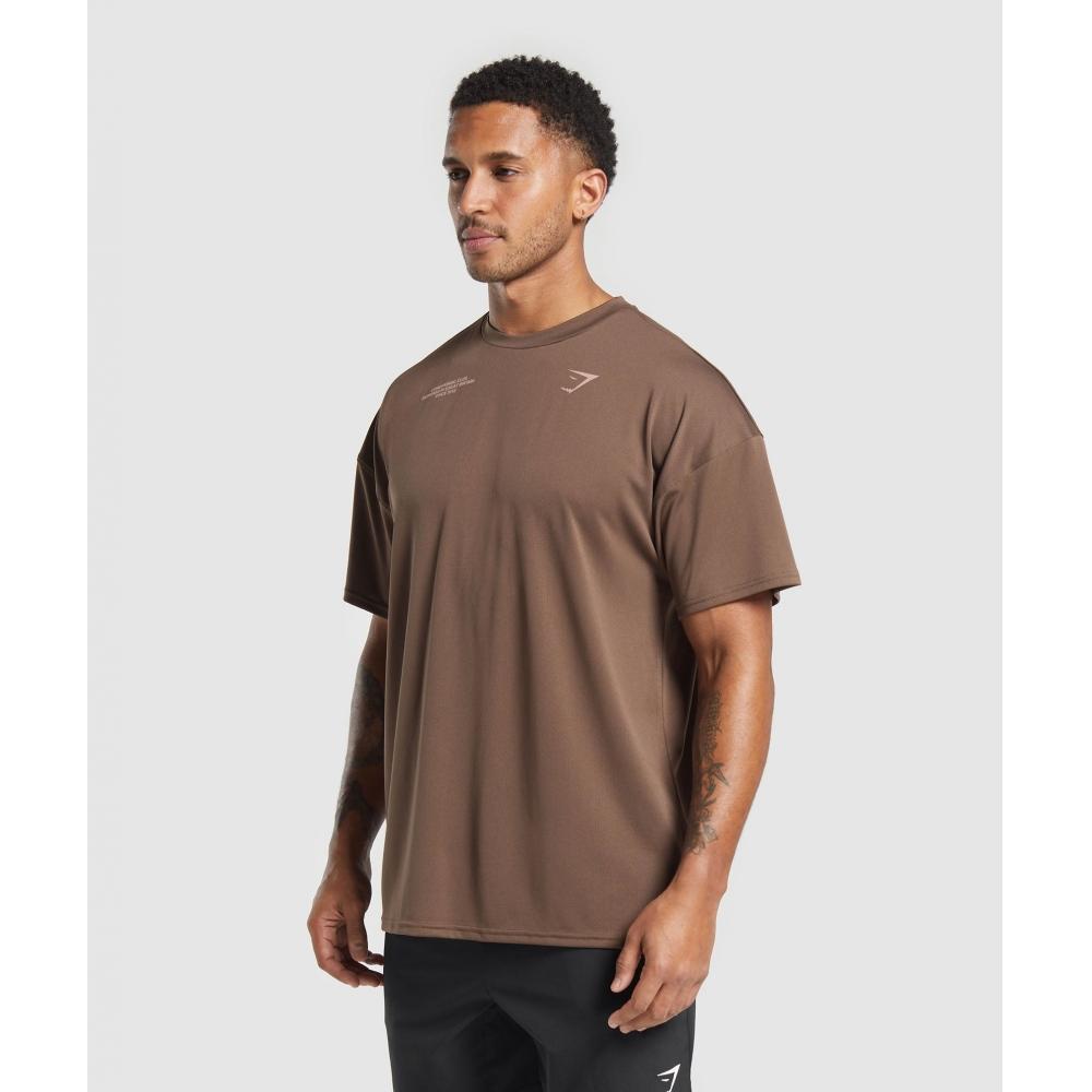 Gymshark CondiTioning Club Oversized T shirT walnuT Brown A2b5y Nccz