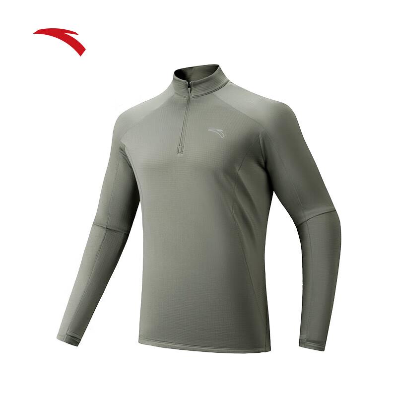 Anta Men s Lightweight Half-Zip Long Sleeve Running T-Shirt M