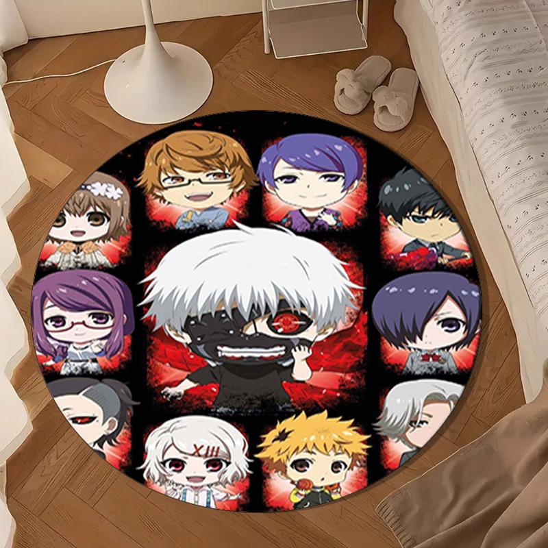Tokyo anime Artwork Round Rug for Livingroom,Bedroom, Palyroom, Chair Rug, Area rug, Circle Carpet, Large Size Fan Christmas gift