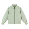 Lapel Short Jacket For Autumn, Loose-fitting Dropped Shoulder Sleeves, Topstitching Design, Ribbed Hem Jacket