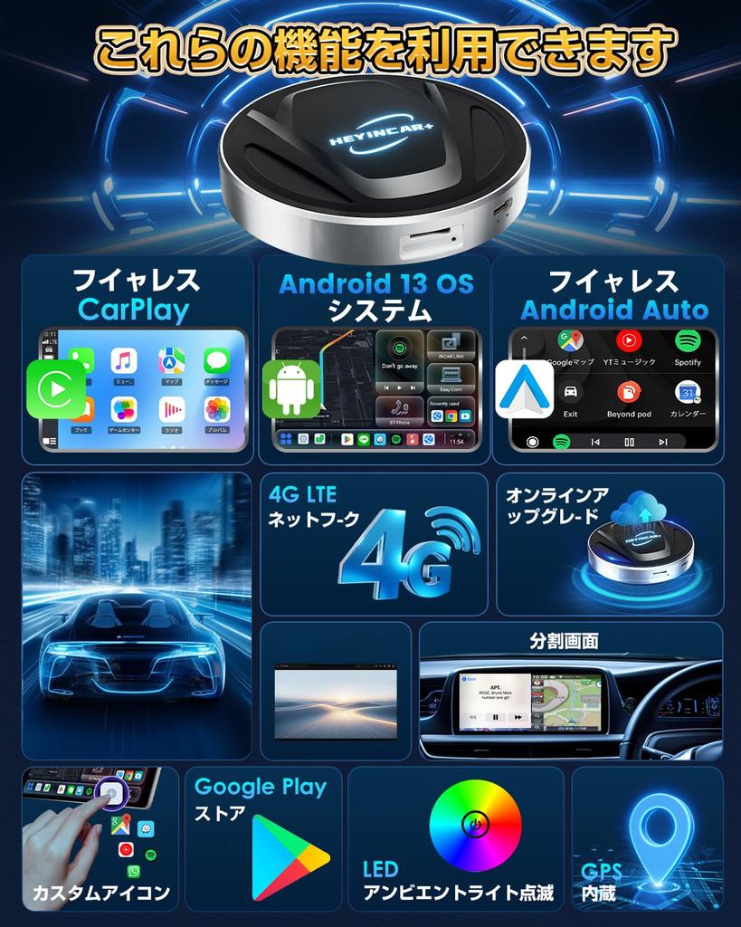 New Industry CarPlay AI Box with Android 13 8GB 128GB of Nano SD Card Wireless and Android Compatible with Over of Technical Standards and Japanese