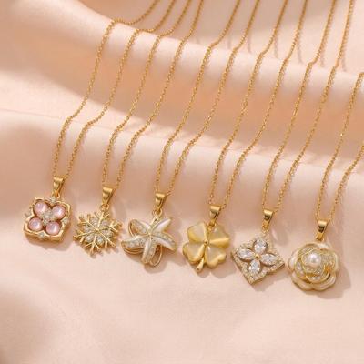 European & American Light Luxury Daisy Pendant Necklace for Women