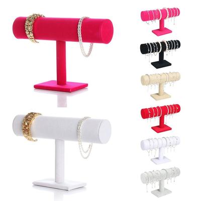 6 Colors Velvet Bracelet Chain Watch Upright Display Rack Bangle Stand Jewelry Organizer Hard Jewelry Display Stand Holder