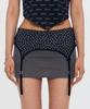Seullisiseu Garter Detail Low Rise Skirt (Black)