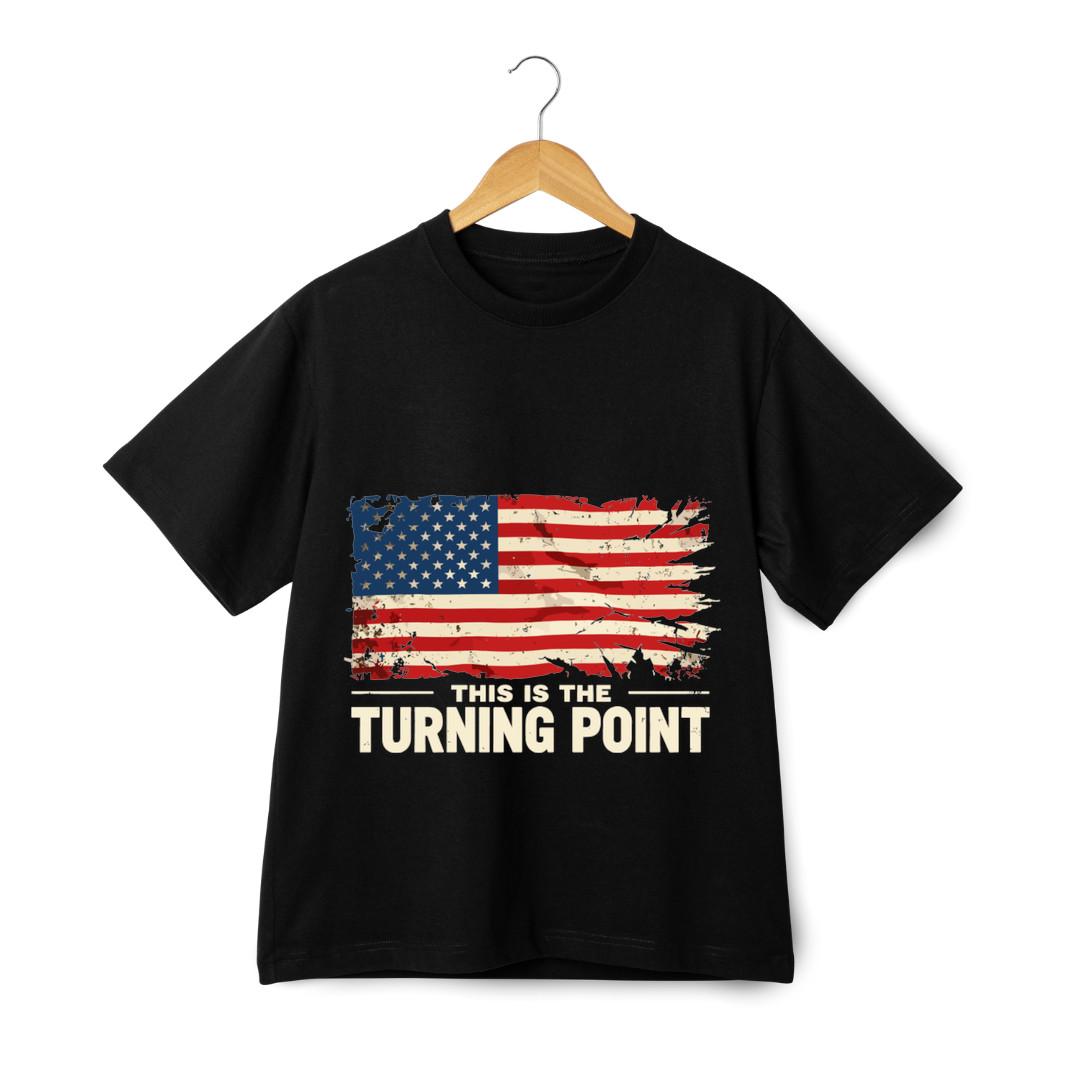 This Is The Turning Point USA Flag Graphic T-Shirt Mens Womens Tees Top Patriotic Quote Unisex Tee M