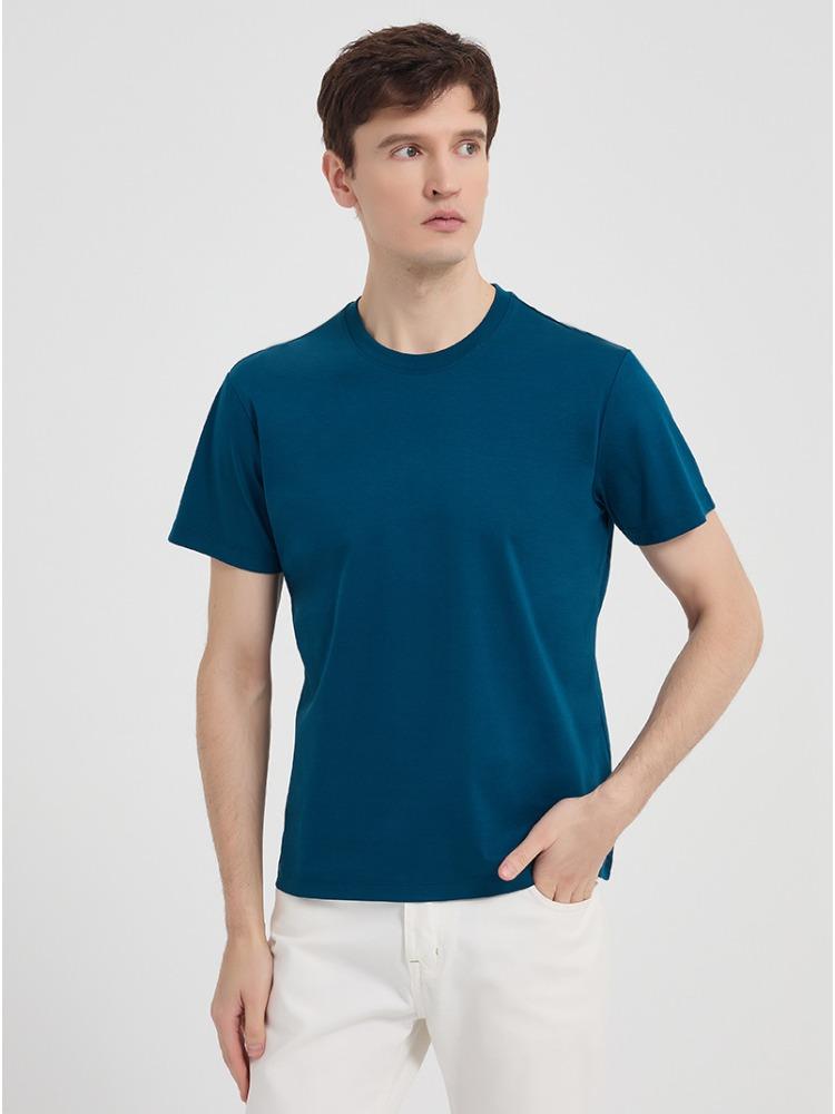 80s Double-sided Mercerized Cotton T-shirt Lightweight Tech Summer White Half-sleeve Premium Youth Pure Cotton Short-sleeve T-shirt for Men