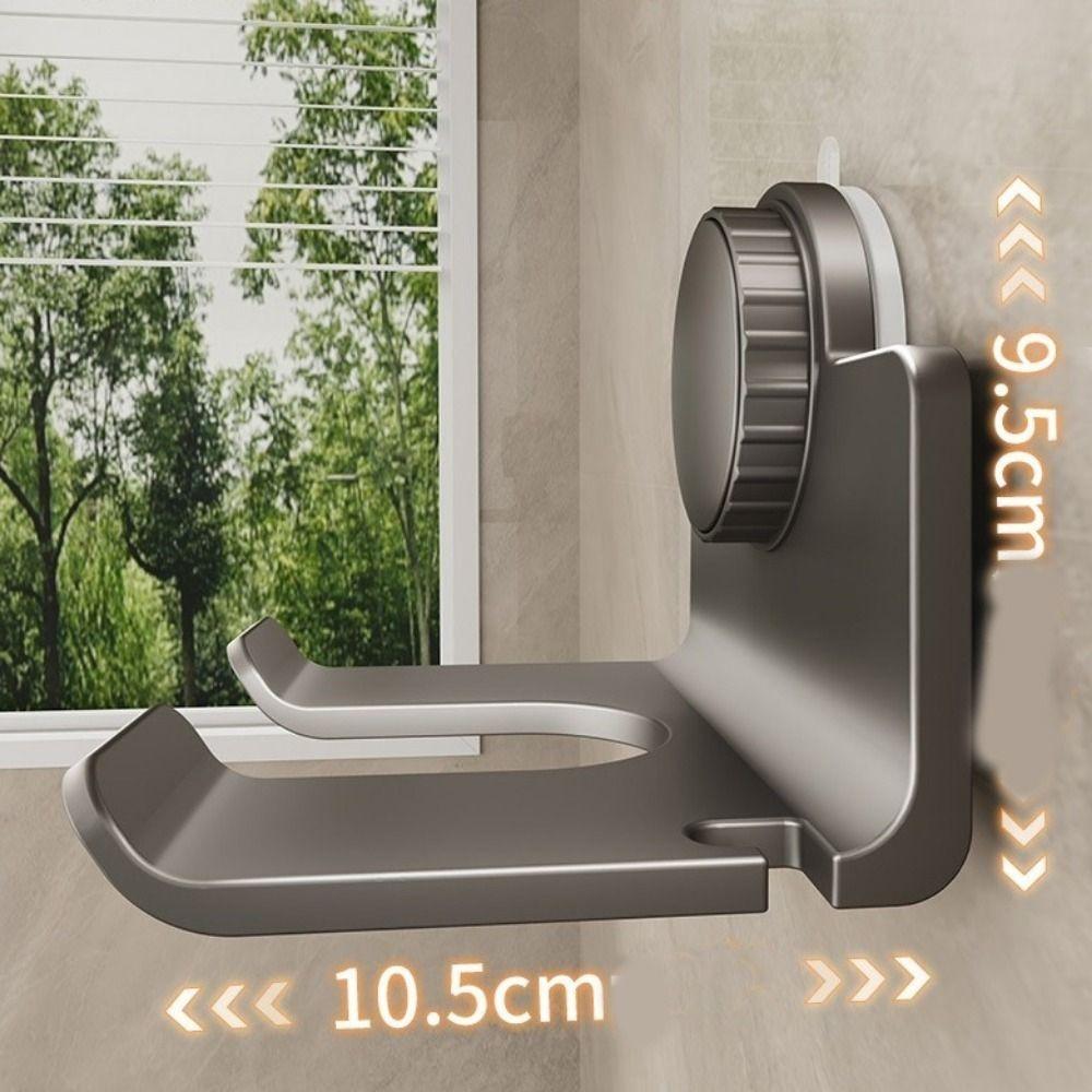 Space Aluminum Hair Dryer Storage Rack Punch Free Hair Blow Dryer Holder  Bathroom