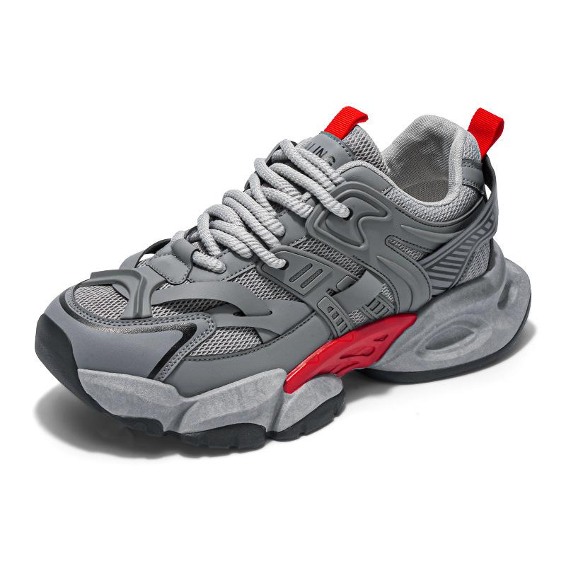 

Осінні нові чоловічі кросівки на товстій підошві, що збільшують зріст, корейська версія трендових повсякденних спортивних кросівок, дихаючі та універсальні, живі чоловічі кросівки 44