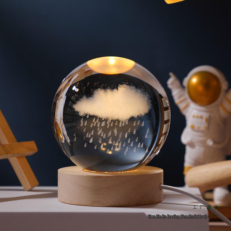 Solar System Starry Sky Crystal Ball Night Light - Birthday Gift for Girls & Boys, Classmate Souvenir, Qixi Festival Ornament