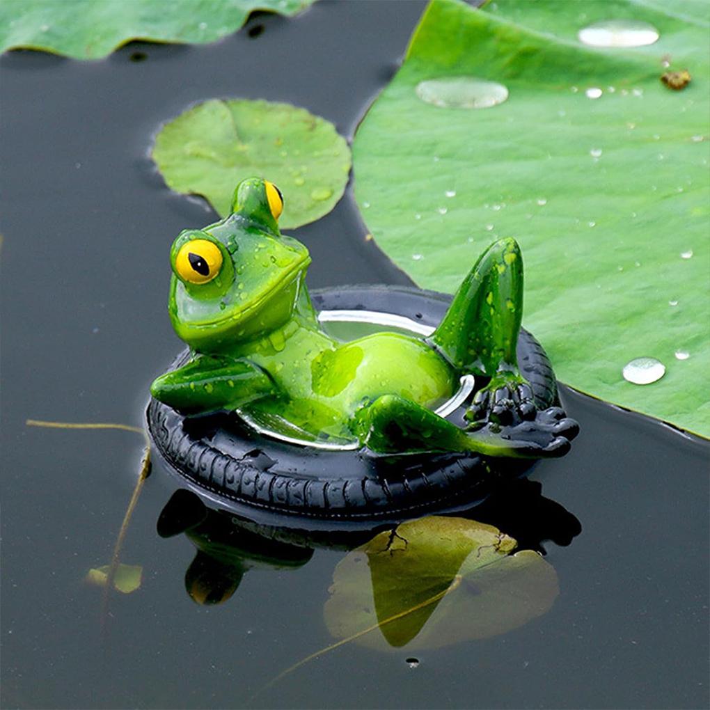 Floating Frog Decoration Figurines Resin Crafts Decorative Ornaments Animal Statue Figure for Home Garden Pool Pond Christmas