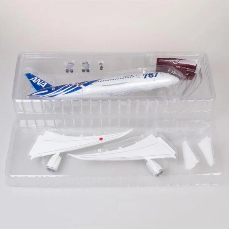 ANA Japan Airways Plane B787 1:130 Scale 47cm With Landing Gear & LED Diecast Resin Model 787 Airplane Hobby Gift
