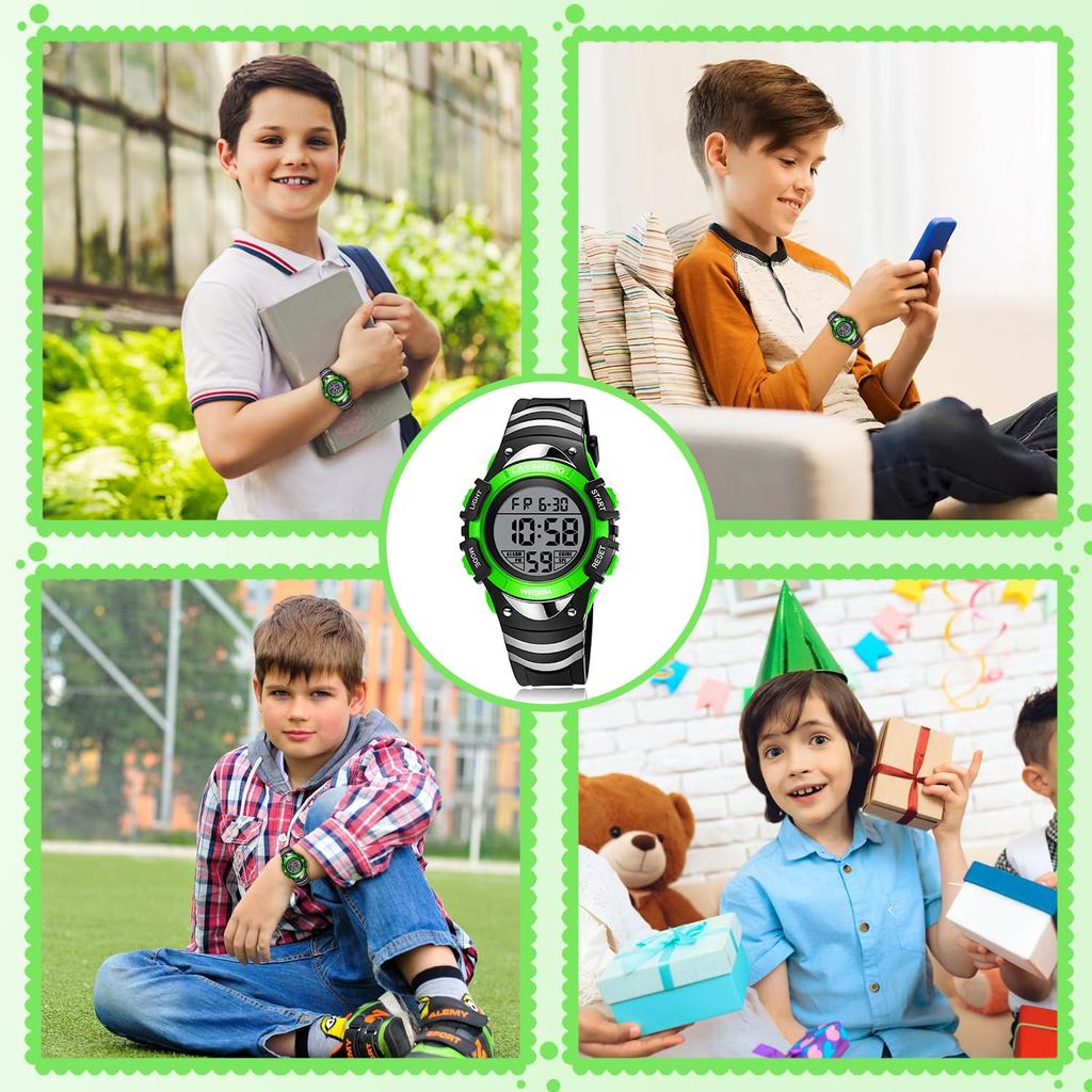 Digital Sports 50M Water LED of the Perfect for Girls and School Entrance Birthday Japanese Instruction Manual Included Kids' Watch, Waterproof, Boys'