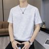 Men Wash Dyed Textured Short Sleeve T Shirt Crew Neck Loose Fit Casual Solid Tone Basic Top