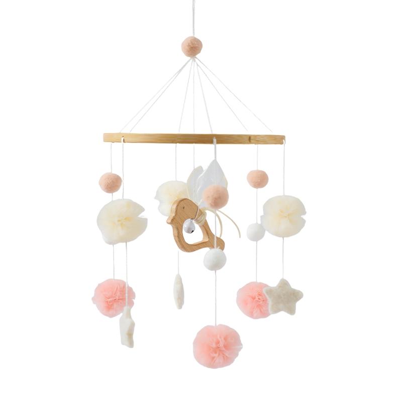 Air Balloon Baby Rattle Toys Wooden Mobile Musical Bed Bell Hanging Toy 0-12 Month Newborn Infant Crib Gift Holder Brackets