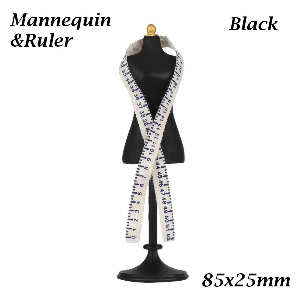 1/12 Dollhouse Mini Mannequin Ruler Set Evening Dress Simulation Humanoid Model Props Miniature Accessories Children Kids Toys