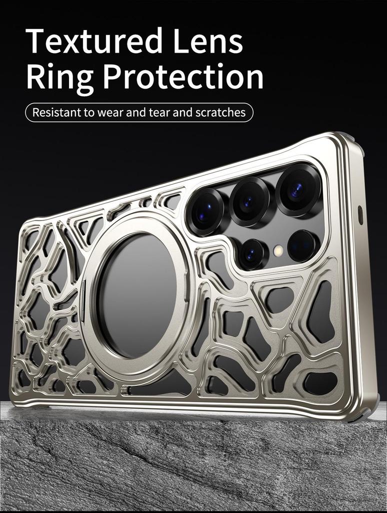 Samsung S26 Ultra Magnetic Bracket Phone Case with Metal Heat Dissipation