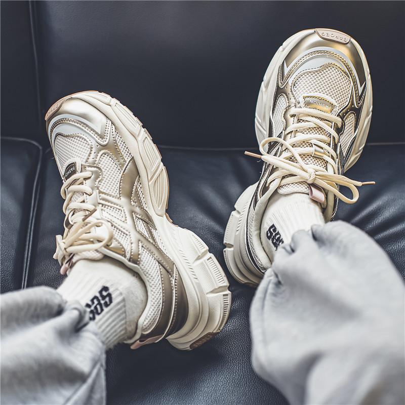 Bărbați de dimensiuni mari anti-alunecare și rezistente la uzură, la modă, retro, cu talpă groasă, pantofi de alergare, pantofi la modă, pantofi sport, pantofi ocazionali