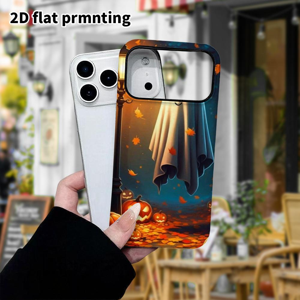 Phone Case: 2D Flat Design Suitable for iPhone 18, 17, 16, 15, 14, 13 Pro Film Protection Case, Couple Style, Cute Ghost, Christmas and Halloween Gift