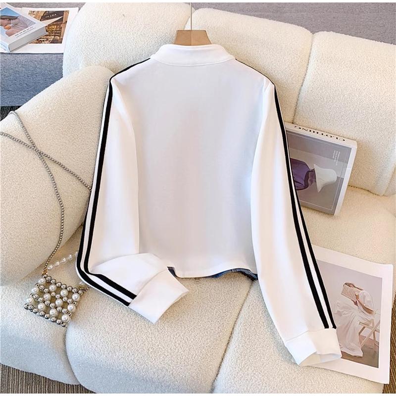 Women Denim 2 Piece Set Striped Long Jacket Lace Up Washed Distressed Wide Leg Pant Autumn Female Streetwear Matching Sets
