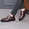 88 Men'S Shoes Velcro Leather Shoes Dress Casual Shoes Spring Low-Top Snake Pattern Foot Cover Cowhide Surface Single Shoes