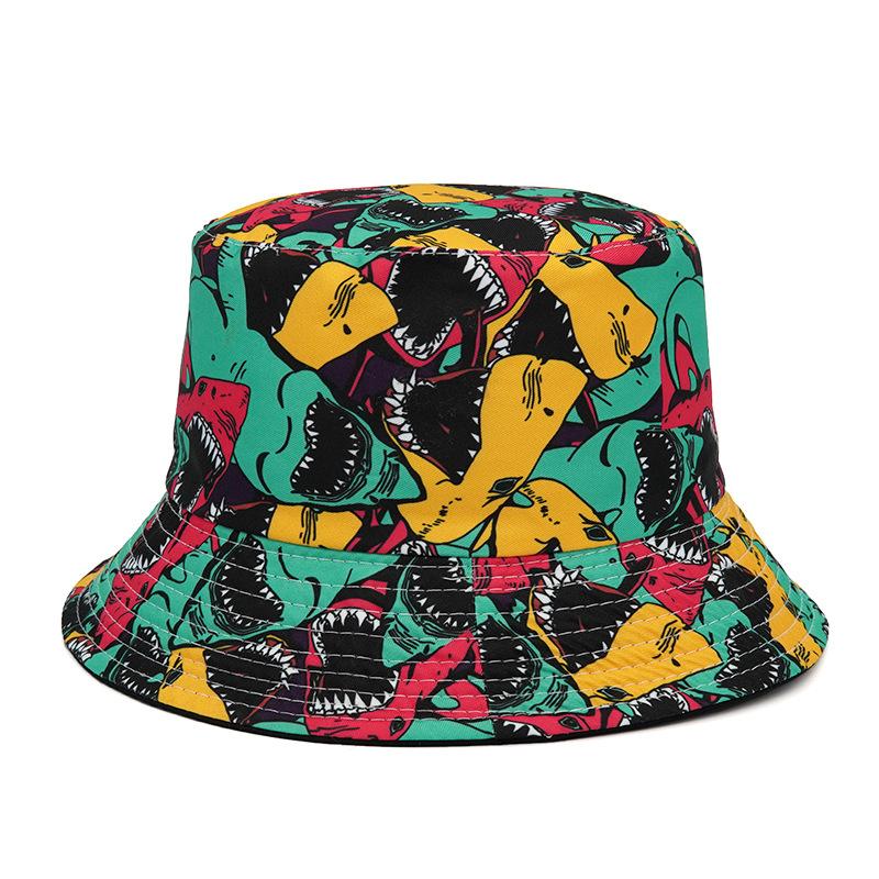 New Arrival Summer Sun Protect Woman Man Unisex Reversible Printed Cactus Bucket Hat