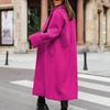Damen Herbst-Wintermantel, Revers, lockerer langer Stil, einfarbig, dicke Strickjacke, warm, winddicht, Taschen, Doppelknöpfe, langärmelig, Damenmantel, Oberbekleidung