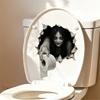 6-Piece Halloween Horror Toilet Stickers Bathroom Wall Decal Set, Water-Resistant PVC Characters for Smooth Toilet, Tile, and Other Flat Application