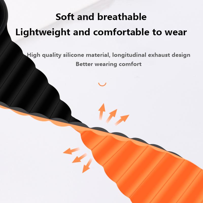 Magnetyczny Pasek Silikonowy Sportowy Bransoletki Do Apple Watch 41mm 42mm 44mm 45mm 46mm 49mm iWatch Seria 11 10 9 8 7 6 5 4se