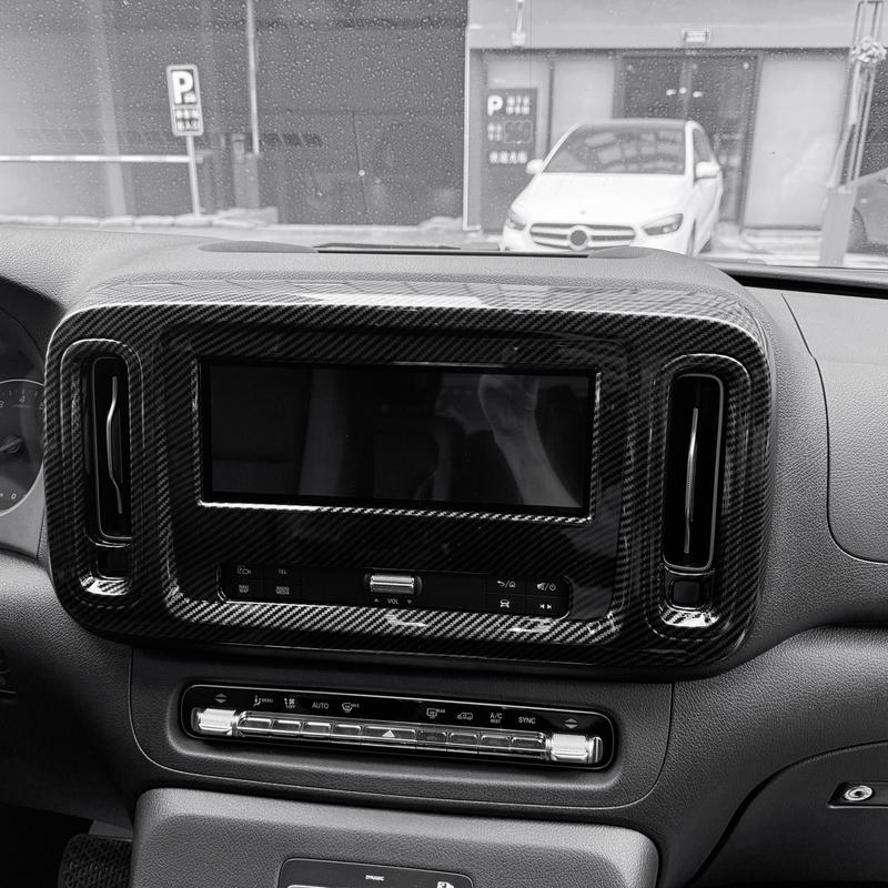 Car Accessories For Mercedes-Benz Vito W447 2024 2025 ABS Carbon Fiber Style Interior Console Navigation Panel Trim Cover