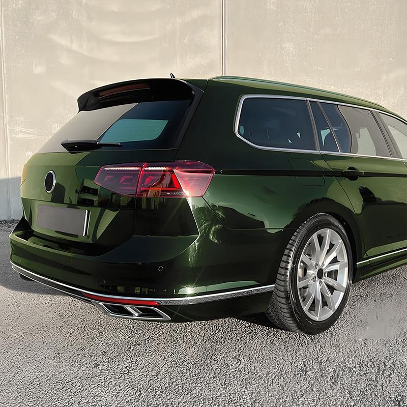 For VW Volkswagen Passat B8 Variant 2015-2025 High Quality ABS Rline Style Car Roof Wing Spoiler Glossy Black Carbon Fiber Look