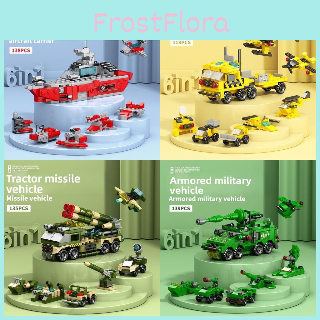Aircraft Carrier Helicopter Missile Armored Vehicle Assembly Building Block Toy For Kids Diy Construction Toy