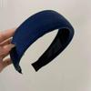Retro French Wide Skull Top Sponge Headband for Women - Milk Coffee Color Hair Accessory