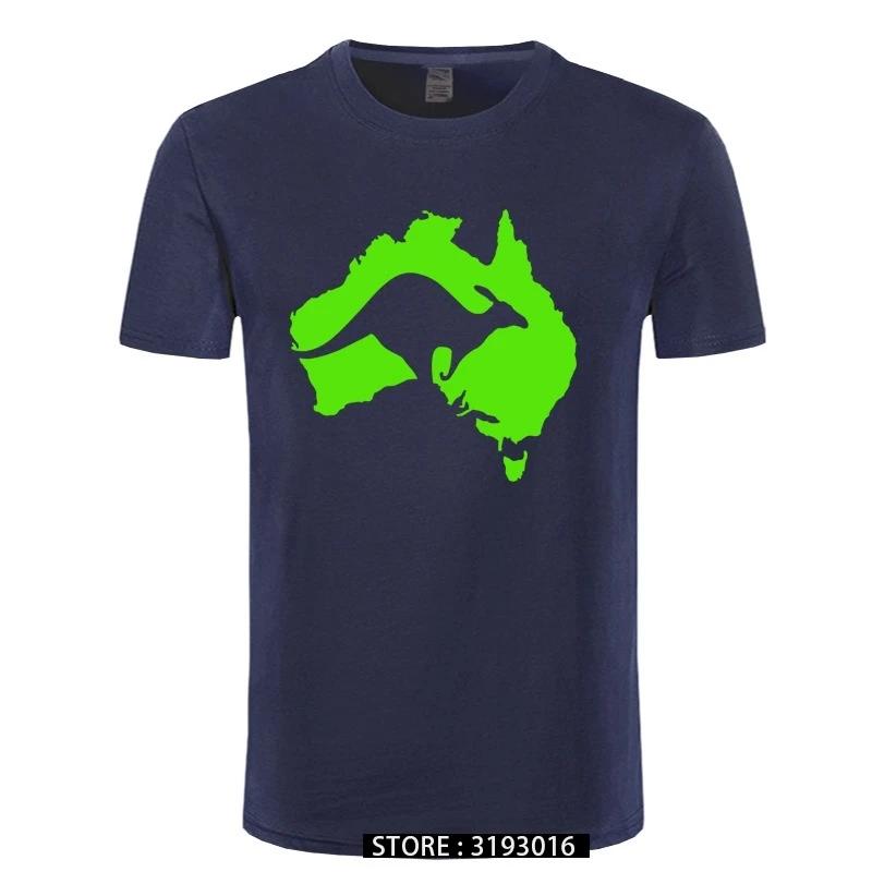 Cool Australia Map Kangaroo T Shirt Men Cotton Oneck Hip Hop Tops Harajuku Streetweaarr Australia Tshirt