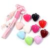 5pcs Heart Acrylic Beads 32X35mm Candy Color Baking Paint Hanging Hole Heart Loose Beads For Jewelry Making DIY Bracelet Pendant