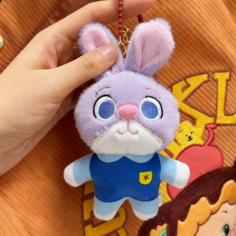 

Crazy Animal City Judy Bunny Plush Keychain With Silver Keyring For Bag Decoration And Gift фиолетовый