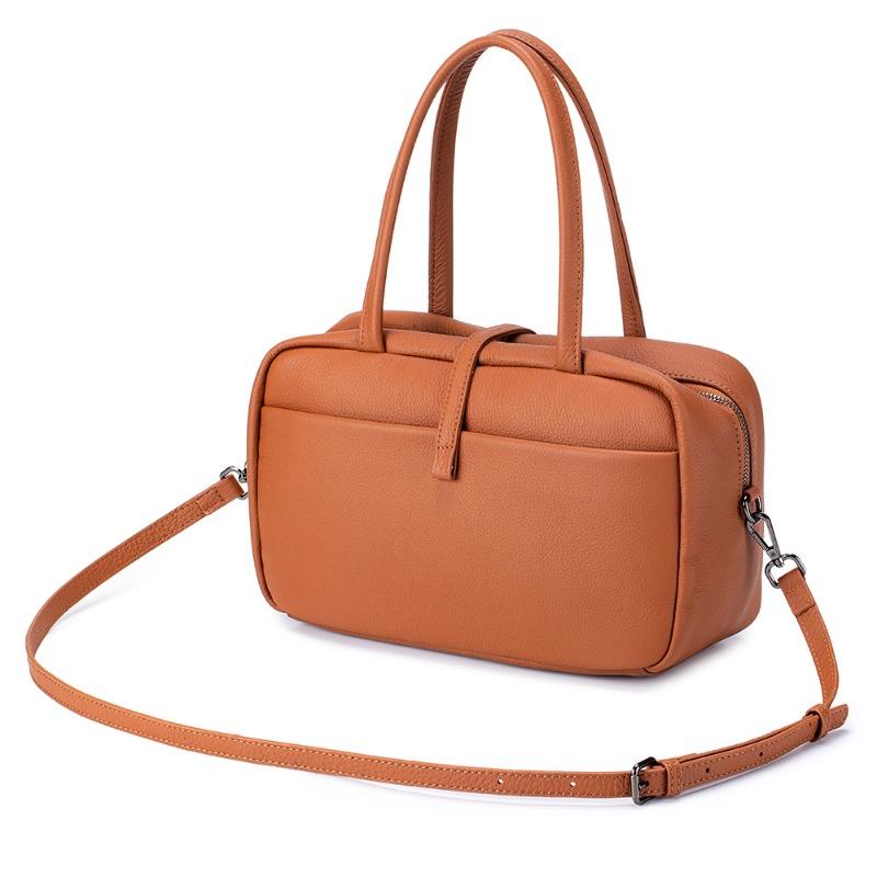 Neue koreanische Version, Unterarmtasche, Rindsleder erste Schicht, tragbare Boston-Damentasche, Schulter-Umhängetasche, weiche Ledertasche für Pendler.
