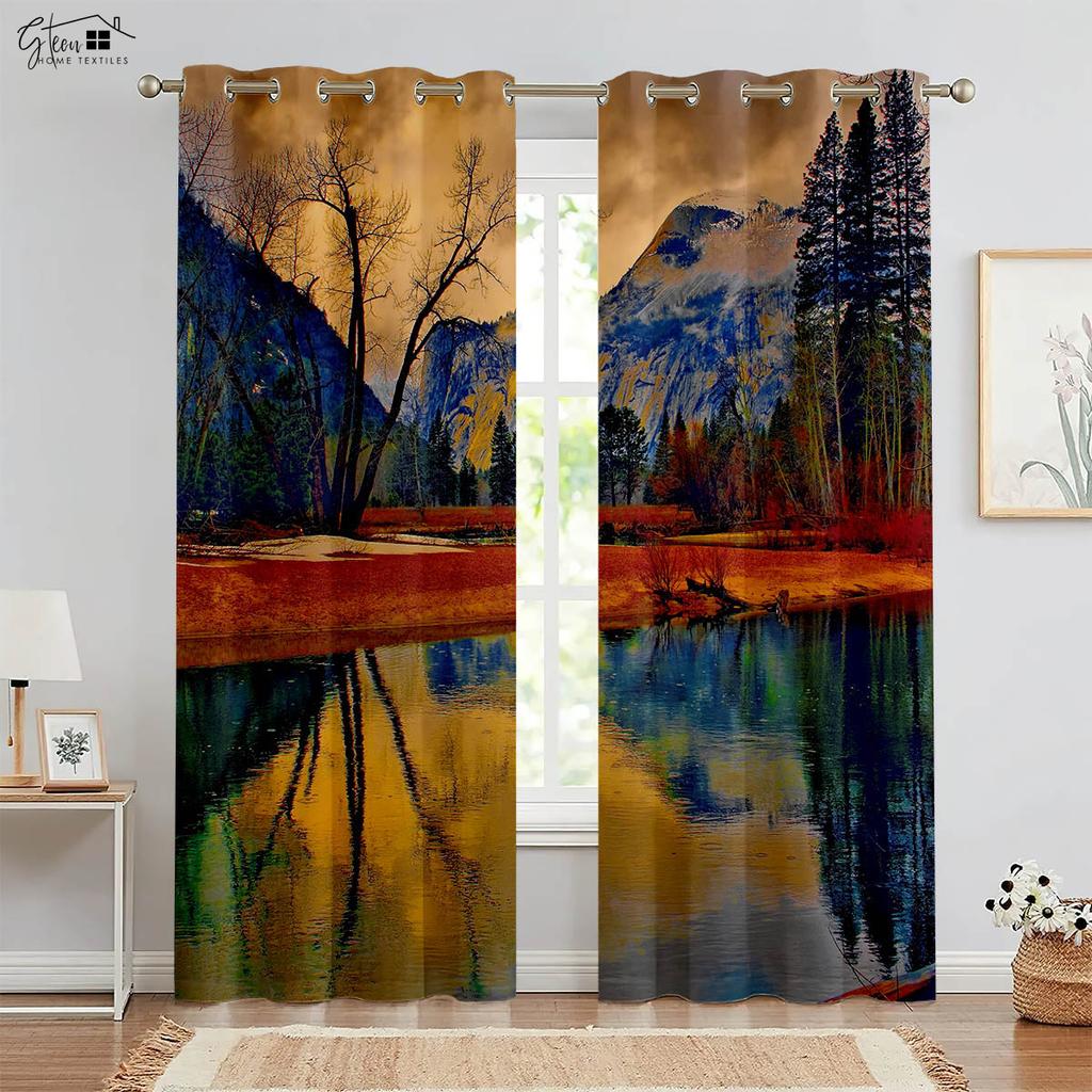 Oil Painting Art Print Curtains High Quality Blackout Heat Insulation Curtains Suitable For Bedroom Living Room Study Curtains